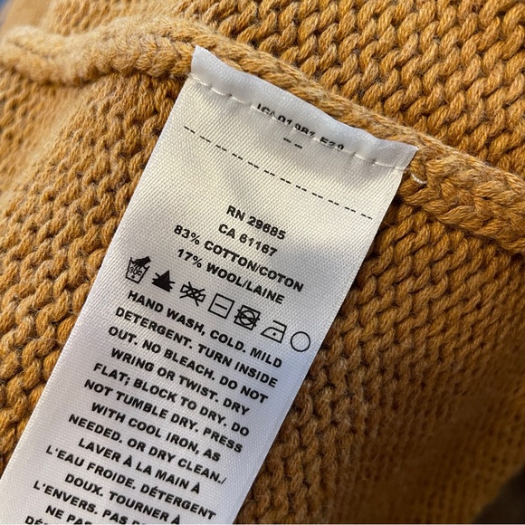 Pendleton Open Cardigan sz small like new mustard navy sweater - Picture 3 of 12